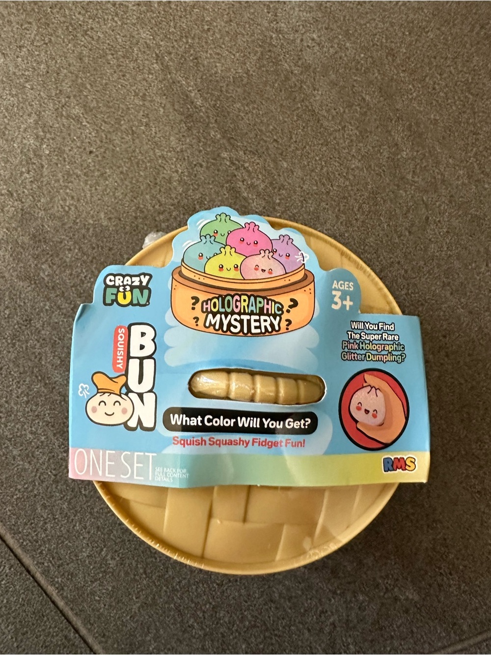 Mystery dumpling Pink Holographic Mystery Squishy Bun Edition Toy